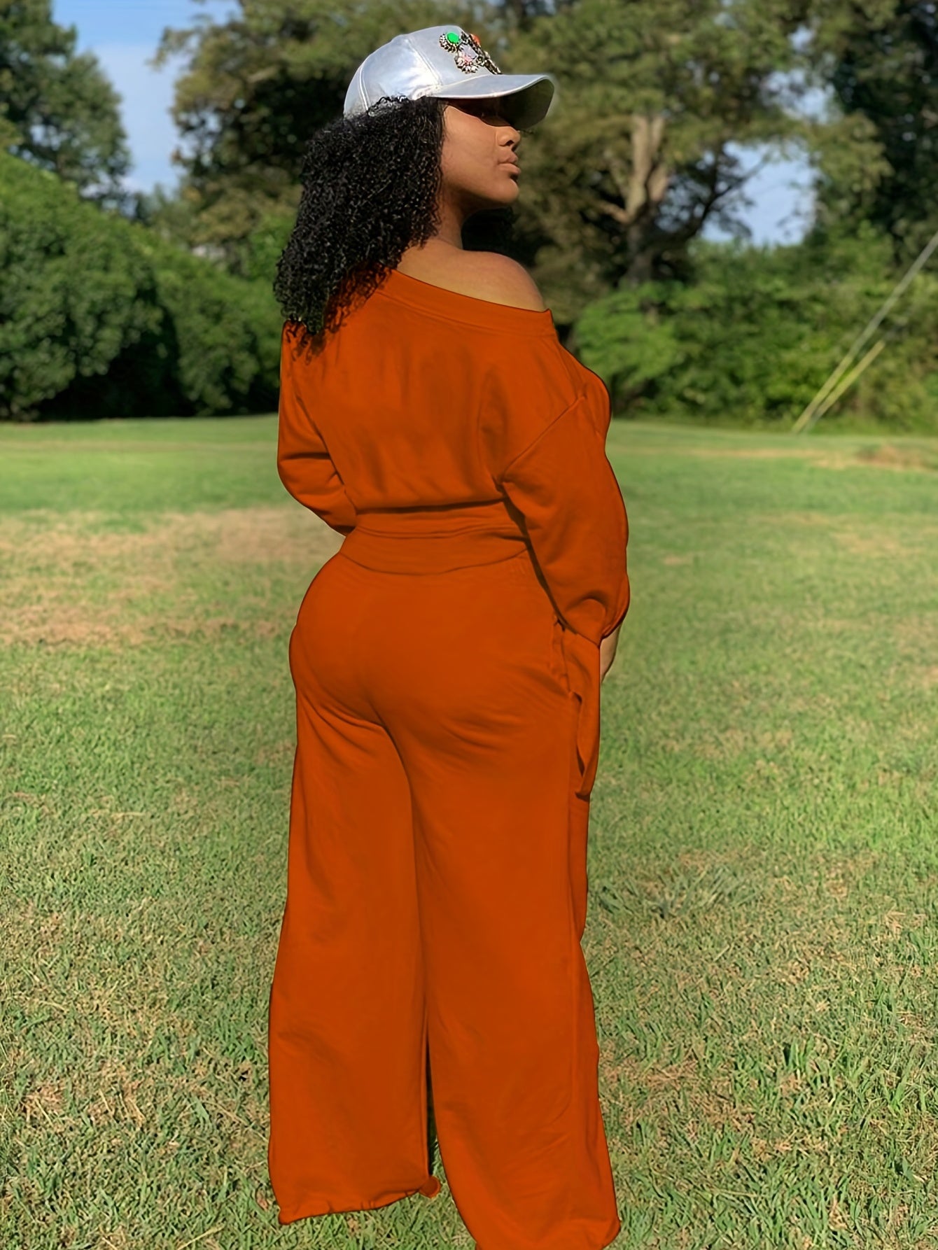 One Shoulder Fleece Top & Pants Set