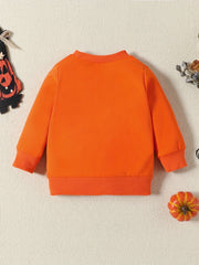 Baby Boys Halloween Party Cartoon Print Sweatshirt Cotton Pullover