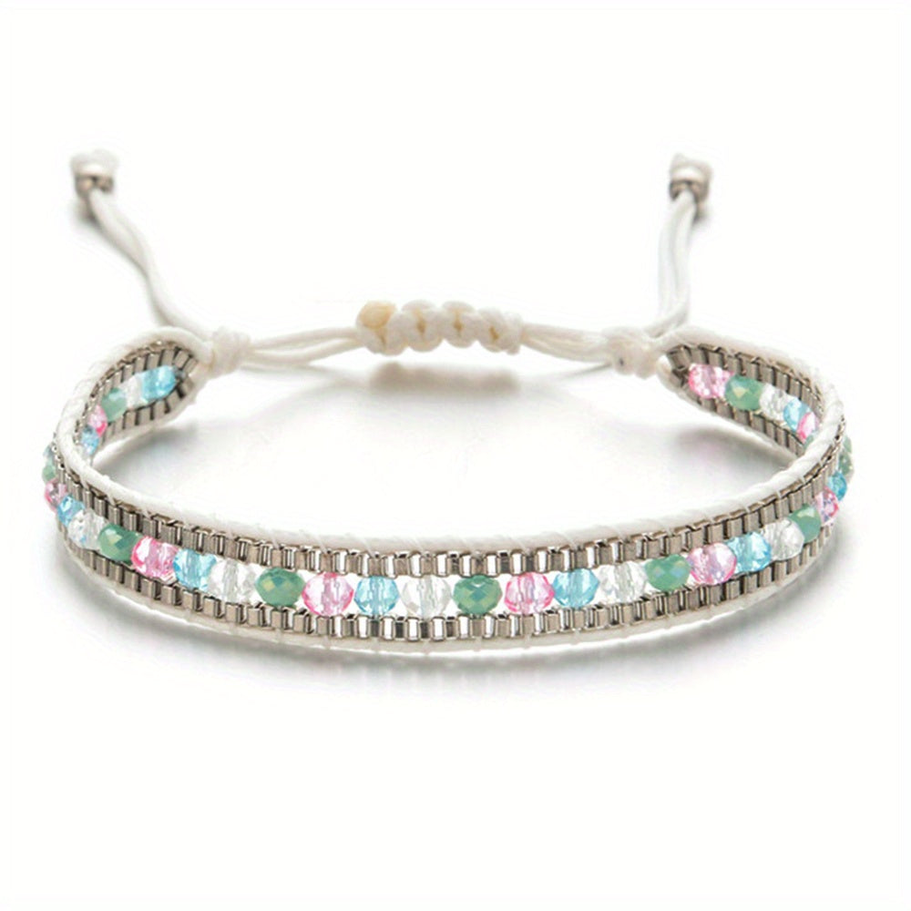 Boho Wrap Bracelet Glass Seed Beads Hand Woven Colorful Friendship Bracelet