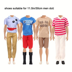 6 Pairs Men's Shoes Boots Sneaker Slipper Loafers Leather Shoes For Dolls