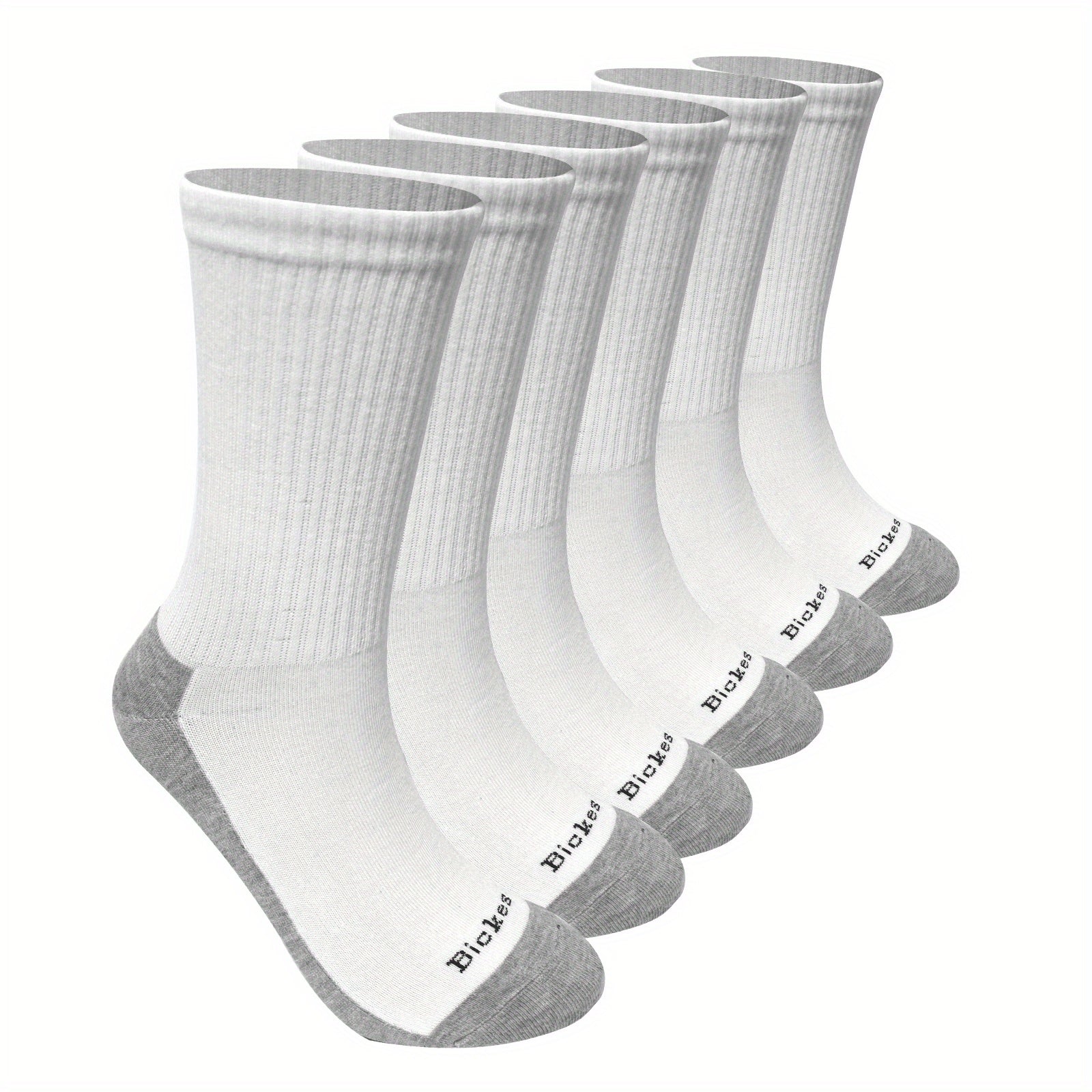 6 Pairs Men's Outdoor Sweat Absorbing Mid-calf Socks