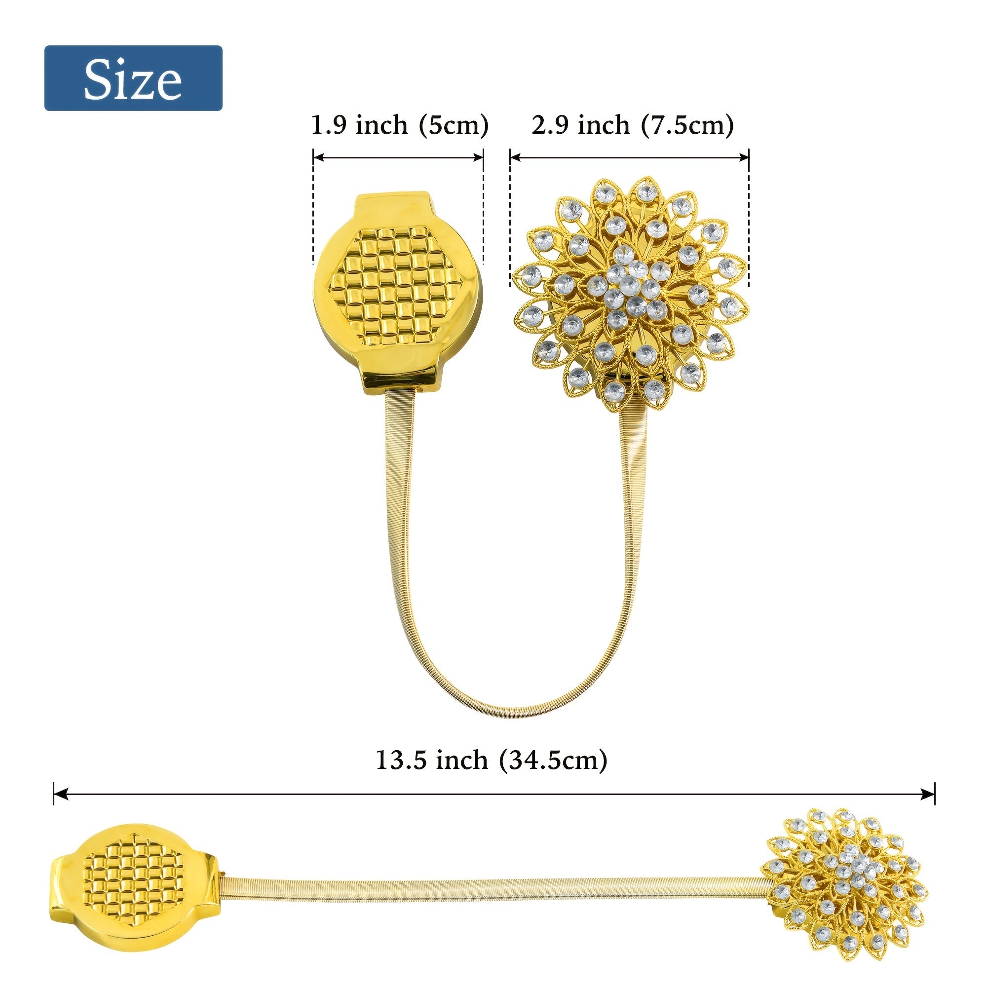 2pcs Magnetic Curtain Tiebacks, No Drilling Needed