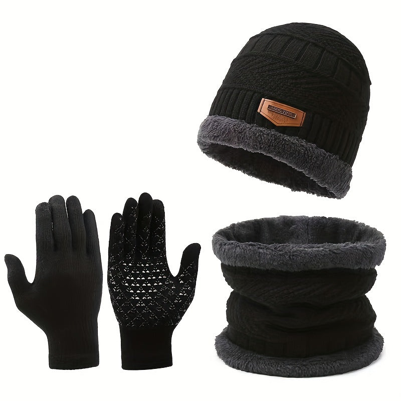 Waterproof & Windproof Outdoor Sports Gloves, Hat & Scarf Set