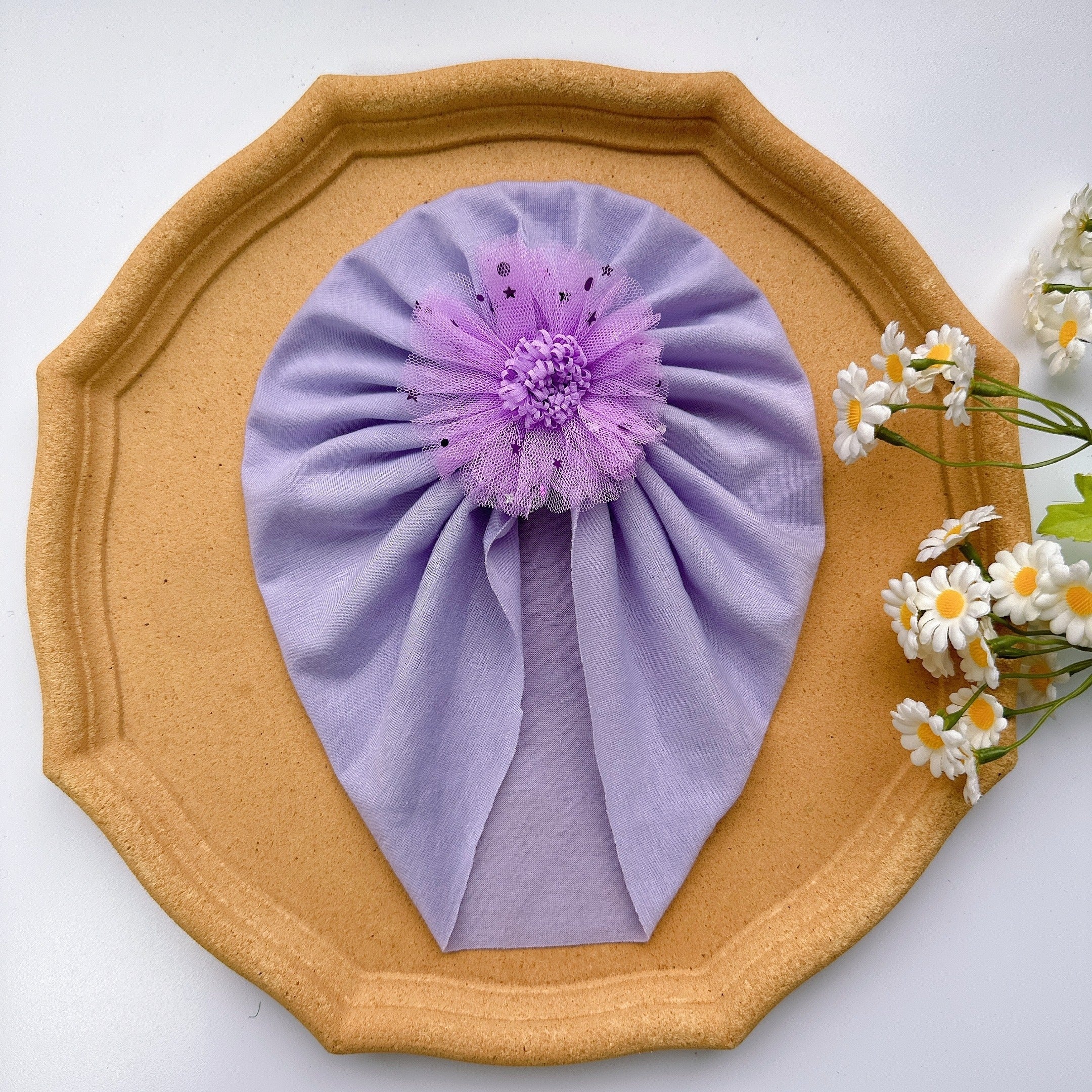 Soft Elastic Strip Flower Baby Hat For Girl