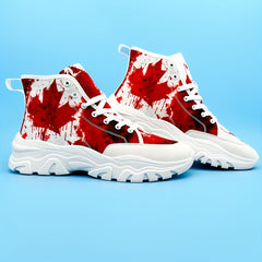 Canadian Flag Maple Leaf High Top Canvas Skate Shoes