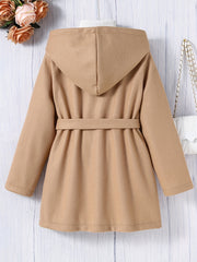 Girls' Casual Hooded Overcoat Tunic Fleece Warm Winter Coat