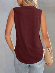 Sleeveless Tank Top Summer Casual Solid Crew Neck Women's Clothing