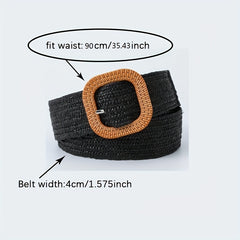 Candy Elastic Straw Belts Boho Braided Belts Casual Dress Belt Women Girdle