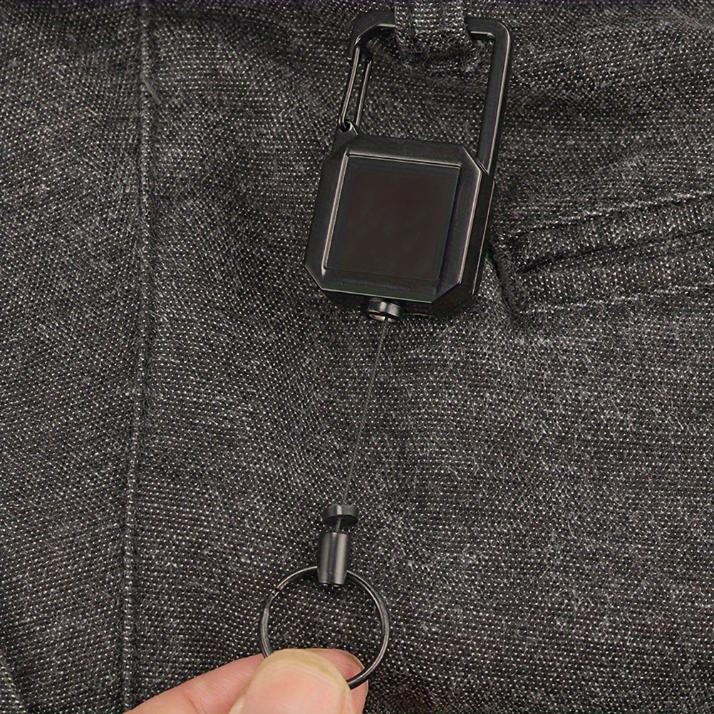 Metal Square Keychain Retractable Hanging Buckle Key Chain