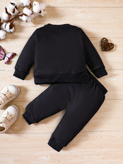 Baby Girl Butterfly Print Sweatshirt Trousers 2pcs Set Kids Pullover Pants
