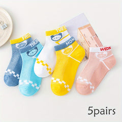 Princess Style Girls Mesh Breathable Socks - 5 Pairs