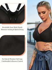 High Impact Sports Bra for Women Racerback Fitness Gym Bra