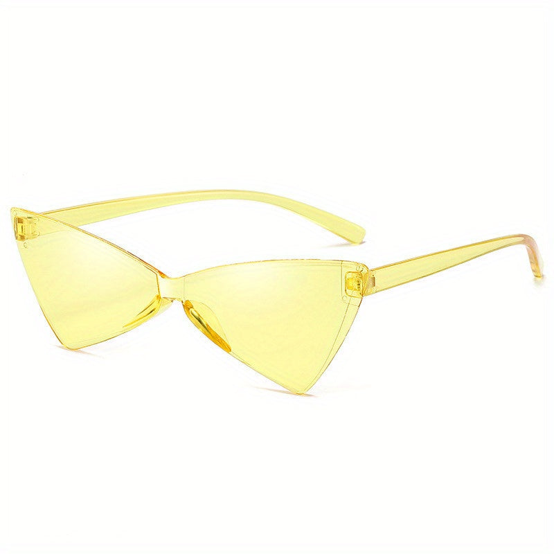 Clear Triangle Frame Sunglasses Y2K Solid One piece Glasses UV400