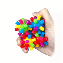 Rainbow Spiky Ball Sensory Puzzle Toy - Fun Elastic Training Ball
