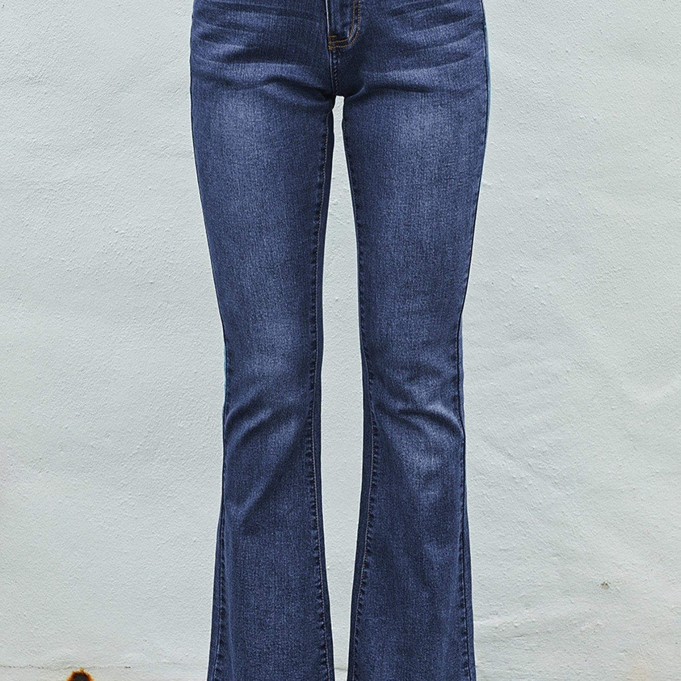 High Rise Flared Trousers Wide Leg Bell Bottom Denim Pants