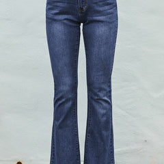 High Rise Flared Trousers Wide Leg Bell Bottom Denim Pants