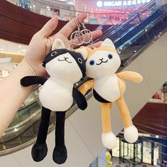 Plush Yoga Long Legged Cat Keychain - Cute Gift for Kids & Adults
