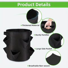 Strawberry Planting Bag, 8 Holes, Reinforced Handle, Breathable Non-woven Fabric