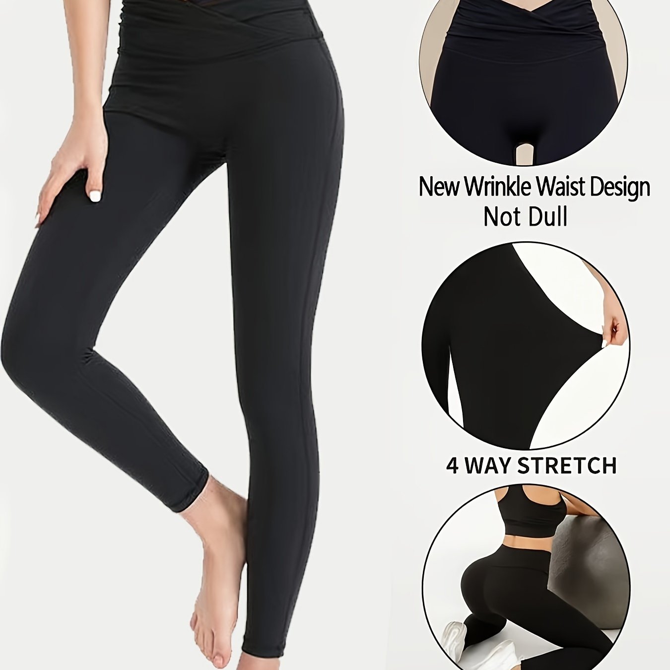 Cross Waist Yoga Leggings High Stretch Tight Pants