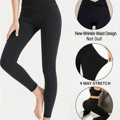 Cross Waist Yoga Leggings High Stretch Tight Pants