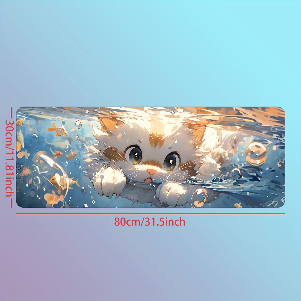 Anime Cat Mouse Pad Oversized Non-slip Table Mat