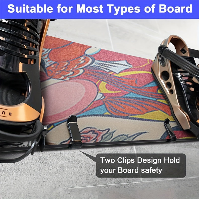 2pcs Horizontal Snowboard Wall Hanging Clamp - Snowboard Storage Hook