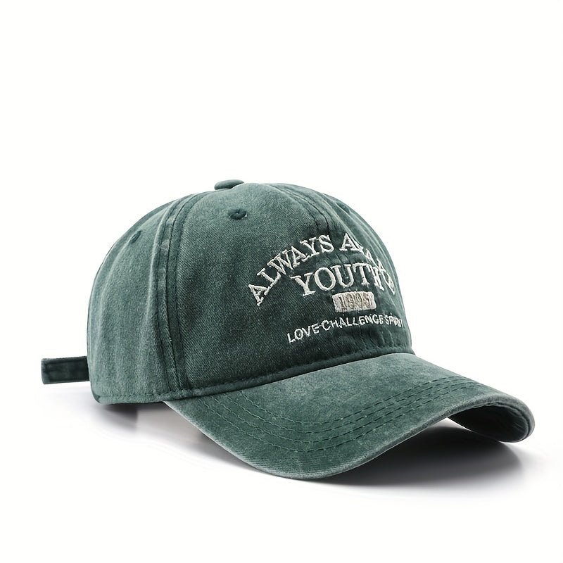 Letter Embroidery Baseball Cap Retro Outdoor Sun Protection Peaked Cap