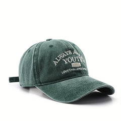 Letter Embroidery Baseball Cap Retro Outdoor Sun Protection Peaked Cap