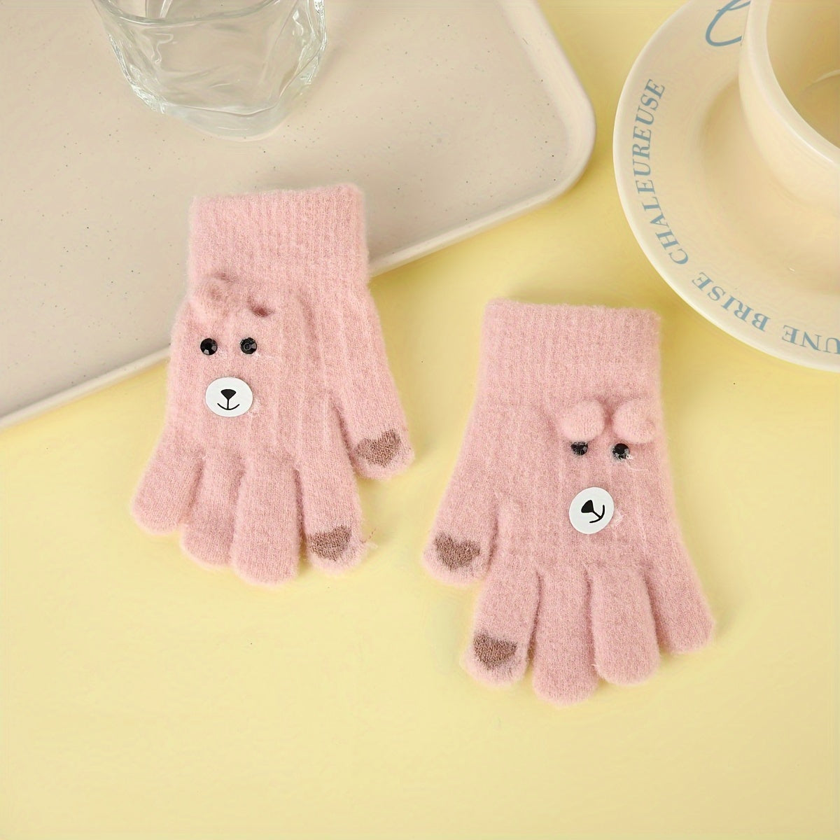 Cartoon Touch Screen Gloves Knit Gloves Winter Thickened Warm Gloves