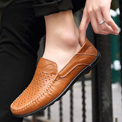 Men's Stitching Loafers Lightweight Slip On Flat Shoes