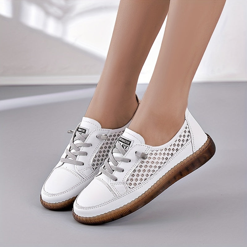 Women's Hollow Out Flat Sneakers Mesh Low Top Shoes
