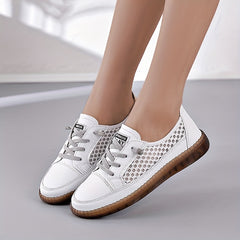 Women's Hollow Out Flat Sneakers Mesh Low Top Shoes