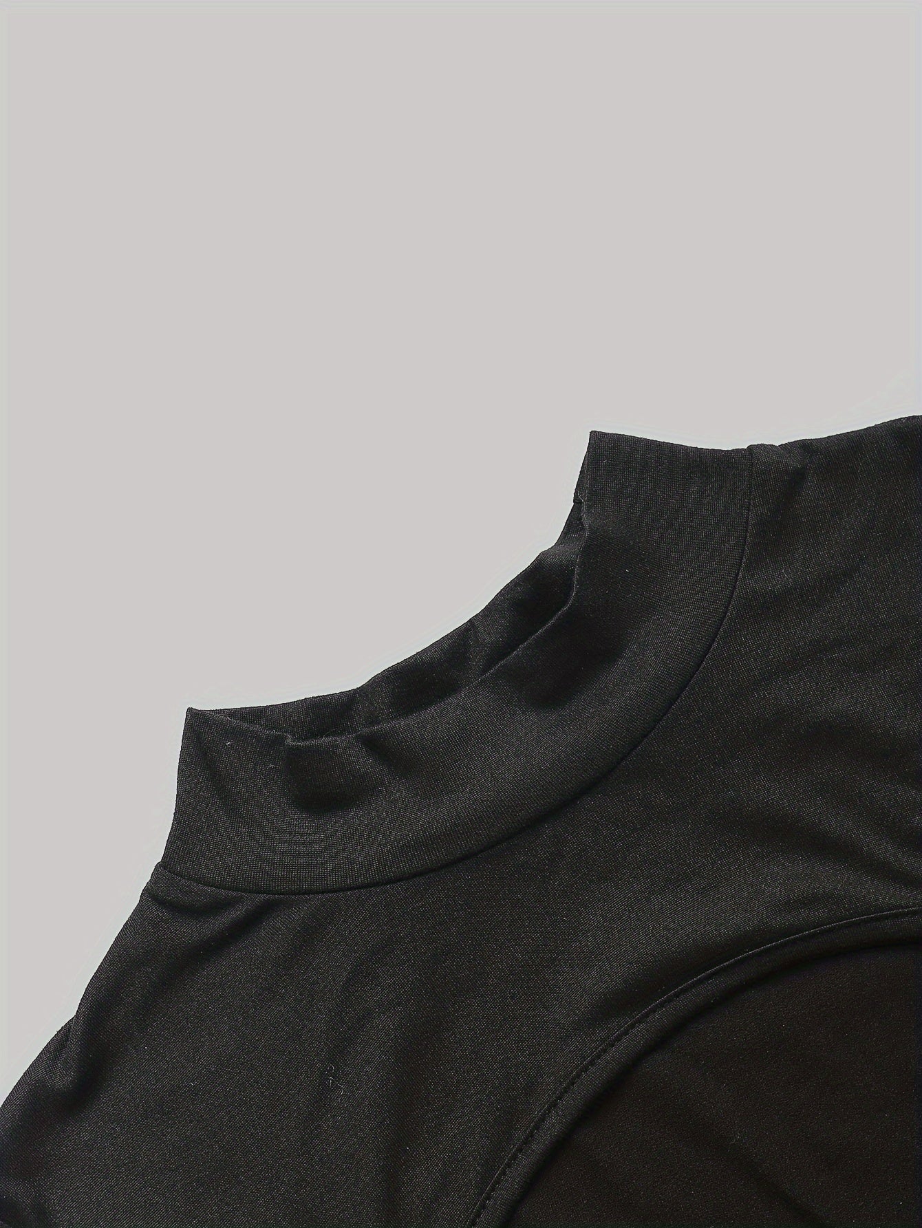 Solid Cut Out Long Sleeve Mock Neck Bodysuit