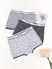 3pcs Geometric Pattern Boyshort Panties Women's Lingerie