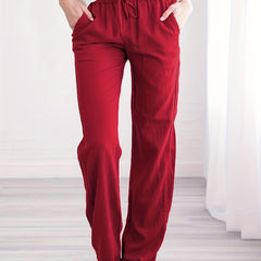 Drawstring Waist Pants Casual Women's Clothing