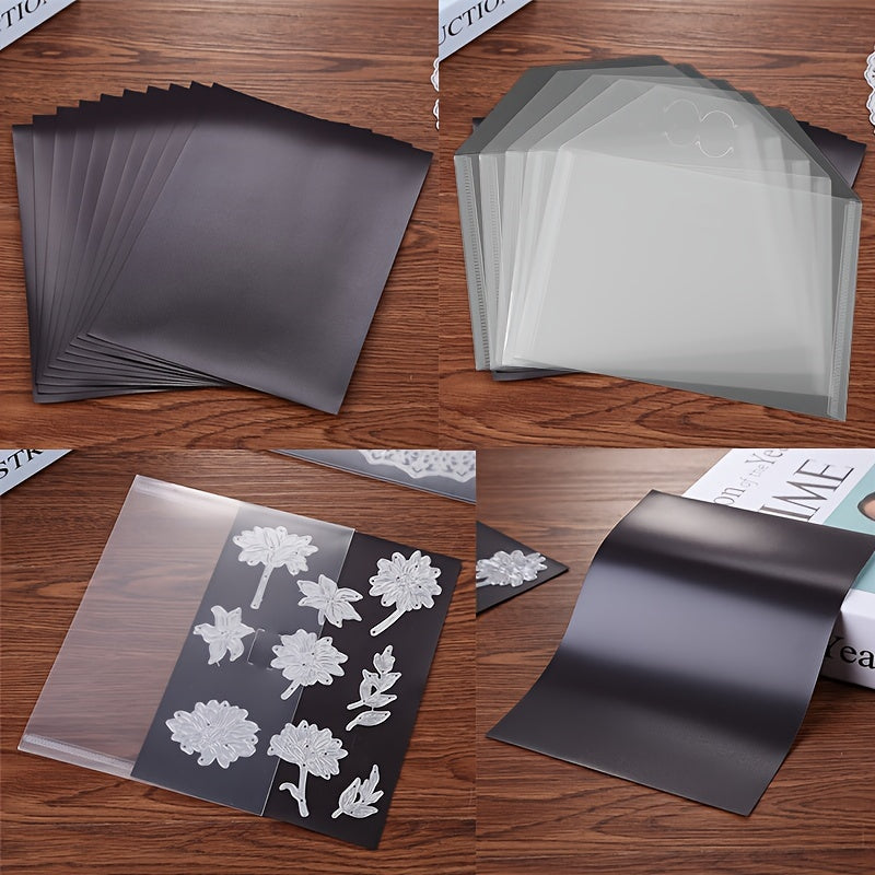 10pcs Magnetic Sheets/Plastic Bags for Scrapbooking Stamp Die Storage