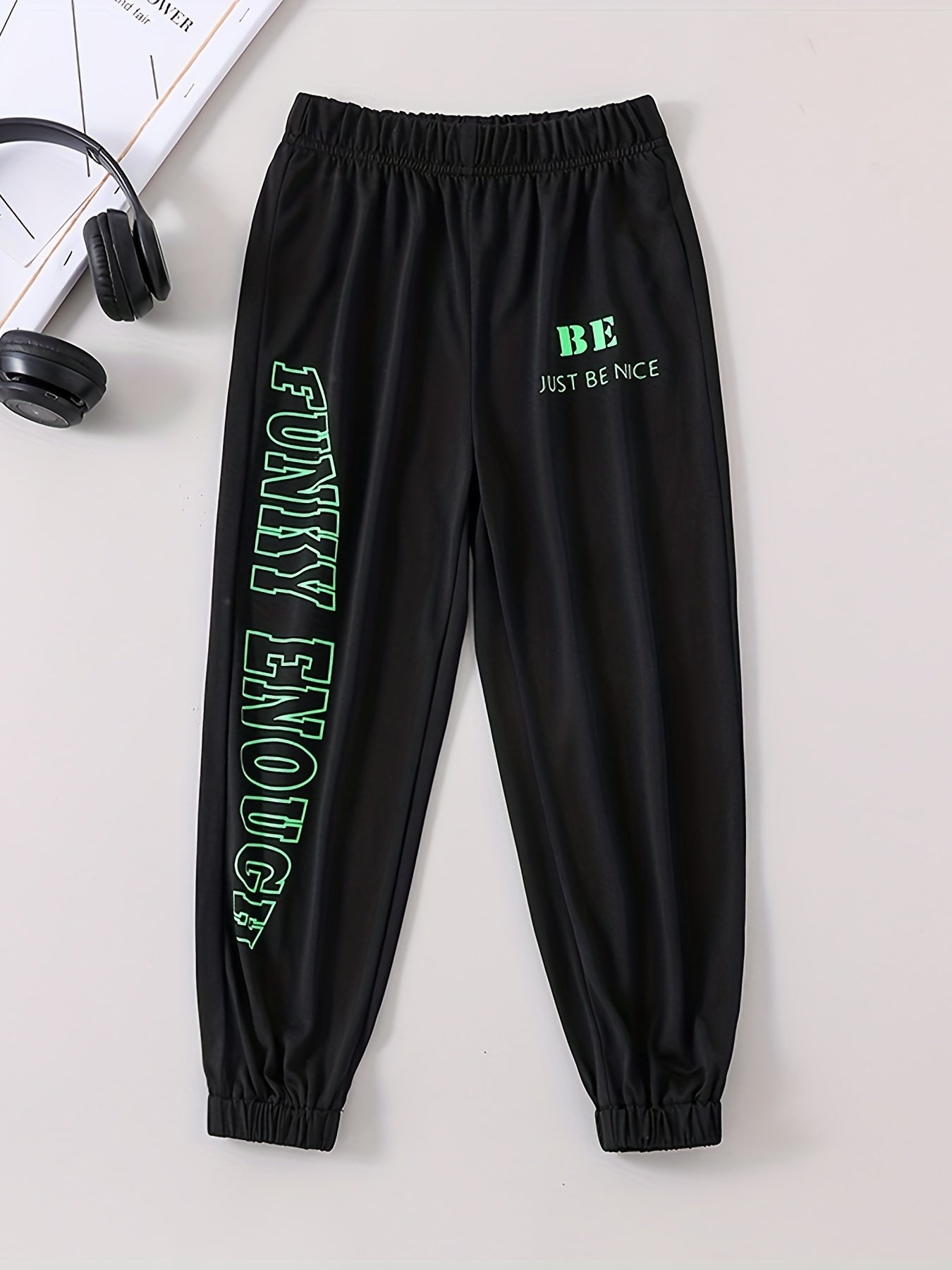 Toddler Boys Letter ENOUGH Graphic Jogger Pants