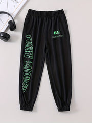 Toddler Boys Letter ENOUGH Graphic Jogger Pants