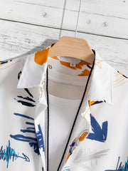 Doodle Eye Hawaiian Shirt Men's Button Up Short Sleeve Shirt