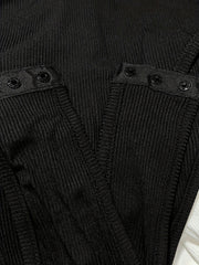 Asymmetrical Neck Ribbed Bodysuit Long Sleeve Sexy One Piece Bodysuit