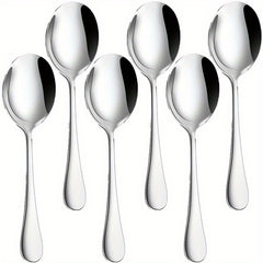 6 Piece Service Spoon Set Small Public Spoons Stainless Steel Modern Tableware