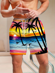 Men's Quick Dry Hawaiian Beach Board Shorts Colorful Swim Trunks