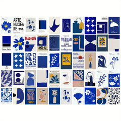 50pcs Klein Postcard Collage Set for Wall Aesthetics Wall Decoration Theme Room
