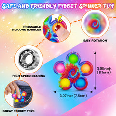 JAWHOCK Multicolor Fidget Spinner Sensory Toy for Teens Boys Girls