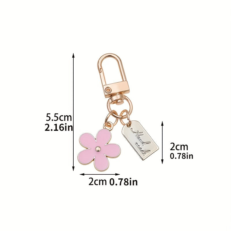 Cartoon Flower Keychain Metal Key Ring Purse Car Charm Gift