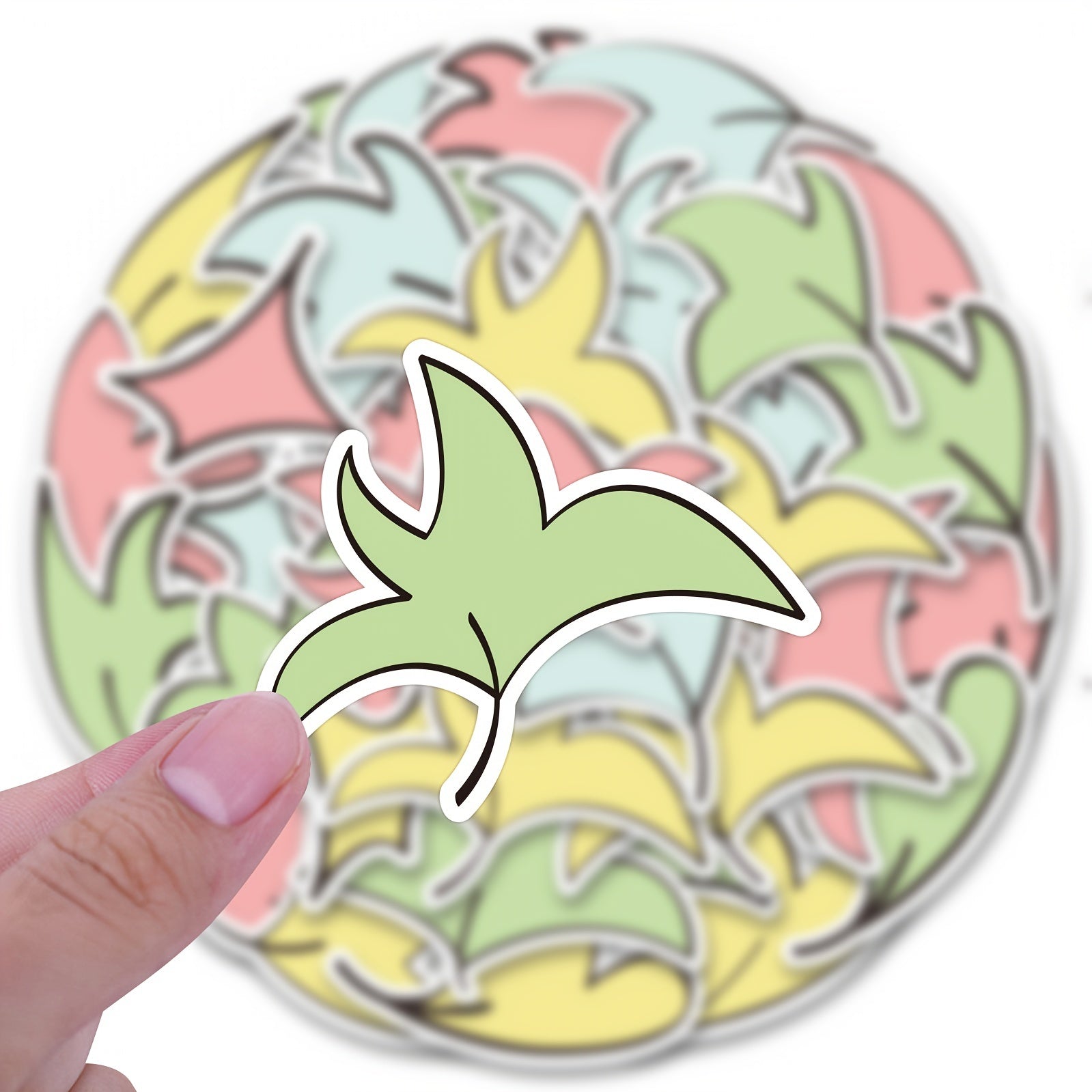 60pcs Leaves Vinyl Stickers Set Colorful Back To School Dorm Wall Room DIY Kit
