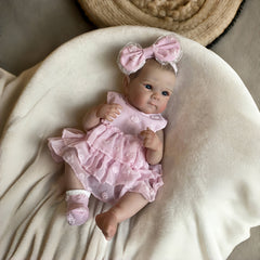 Adorable Bettie Doll Soft Full Body Waterproof Painted Pink Dress Butterfly Knot