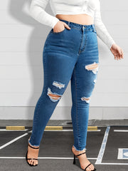 Ripped High Rise Skinny Jeans