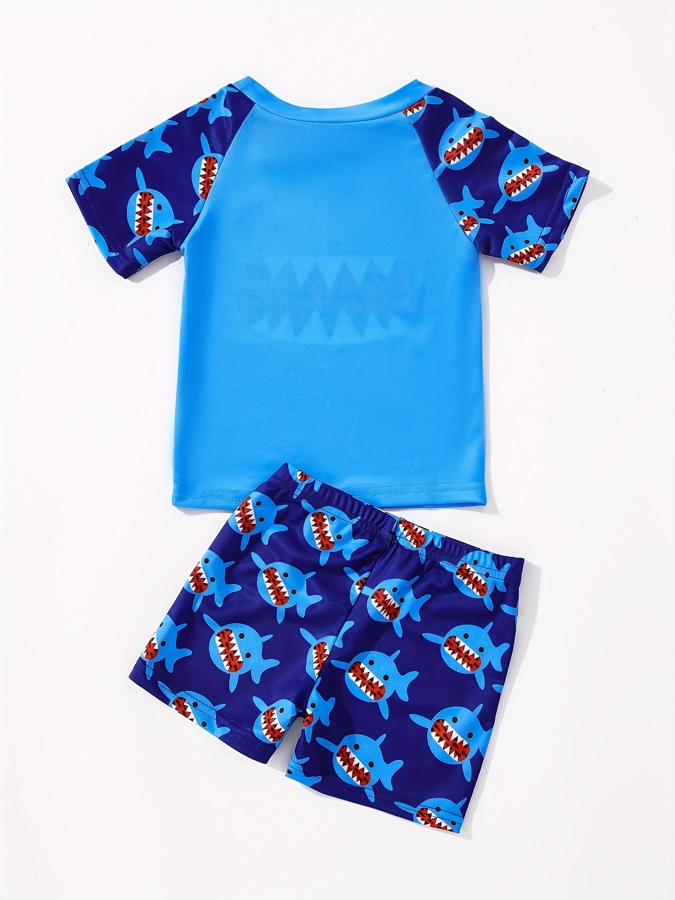 Boys Cartoon Shark Swimwear Set for Beach Vacation
