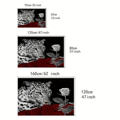 Leopard Area Rug Modern Crystal Velvet Rug Non-slip Soft Mat